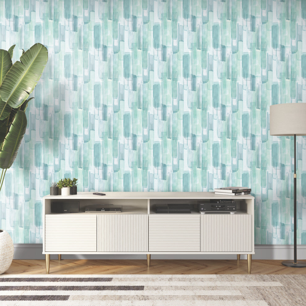 Blue Watercolor Glass Peel & Stick Wallpaper