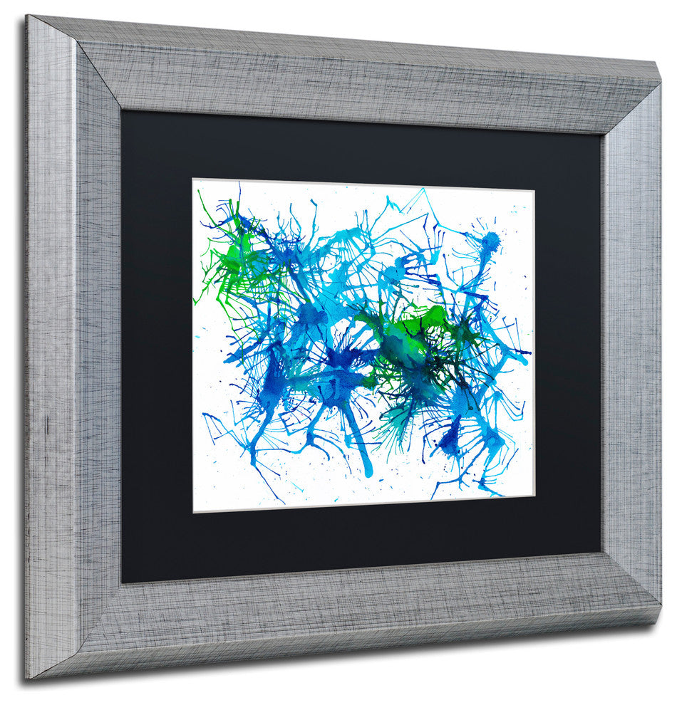 Hello Angel ''Splatters 1'' Art, Silver Frame, Black Mat, 14x11