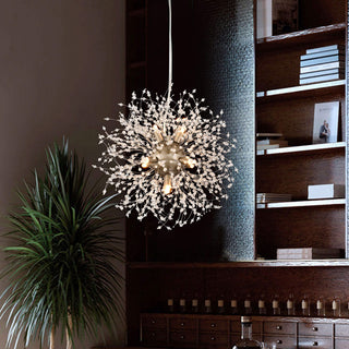 Liria 8-Light Brushed Silver-ish Champagne Beads Firework Chandelier