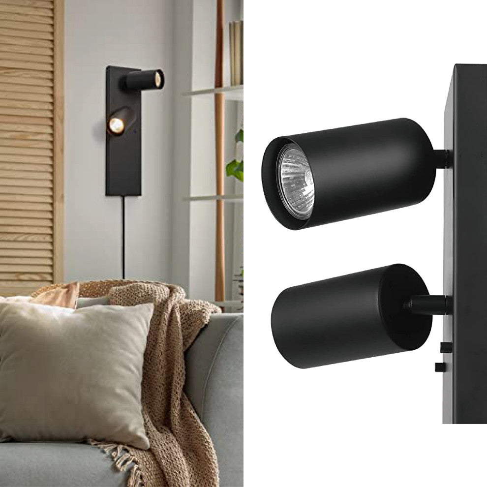 2-Light sconces wall lighting Metal lights for wall Davies black wall sconce