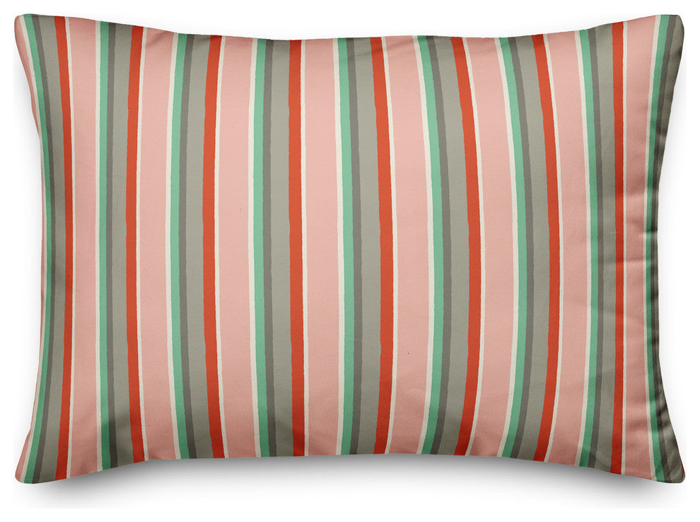 Stripes in Pink Throw Pillow