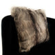 Plutus Brandy Gray Fox Animal Faux Fur Luxury Throw Pillow, 22"x22"