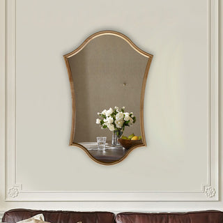 Chloe's Reflection Contemporary Maple Wood Dual-Arched Framed Wall Mirror