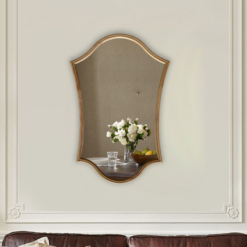 Chloe's Reflection Contemporary Maple Wood Dual-Arched Framed Wall Mirror