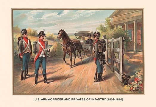 Officer and Privates of Infantry 1802 - 1810 - Canvas Poster 20" x 30"
