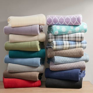 True North by Sleep Philosophy Micro Fleece Sheet Set, Grey Plaid
