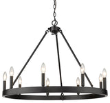 Golden Lighting 1017-9 Alastair 9 Light 32"W Taper Candle Style - Matte Black