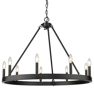 Golden Lighting 1017-9 Alastair 9 Light 32"W Taper Candle Style - Matte Black