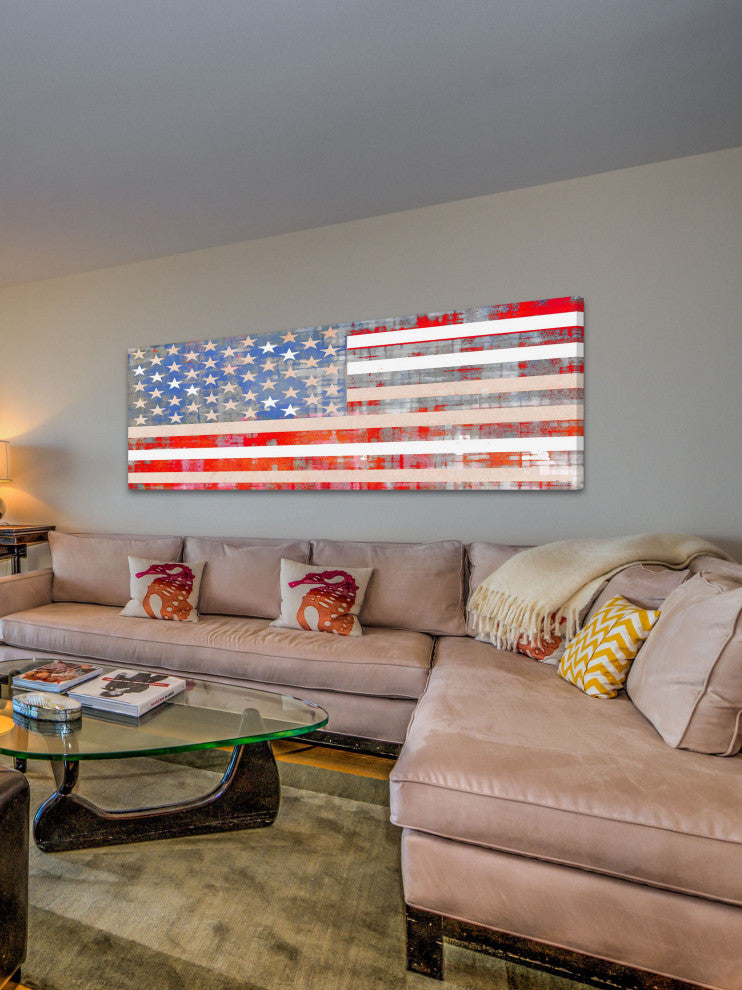 "USA Flag" Fine Art Canvas Print, 45"x15"