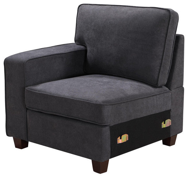 Jocelyn Dark Gray Woven 7-Piece Modular L-Shape Sectional Sofa With Ottoman