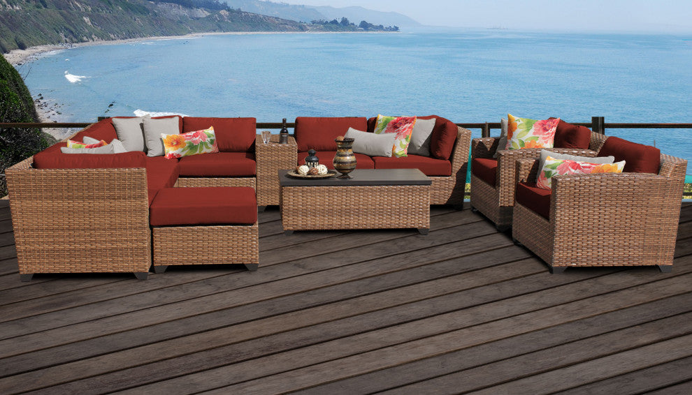 Laguna 12 Piece Outdoor Wicker Patio Furniture Set 12b