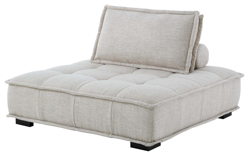Tufted Accent Chair, Fabric, Beige, Modern, Living Lounge Hotel Hospitality