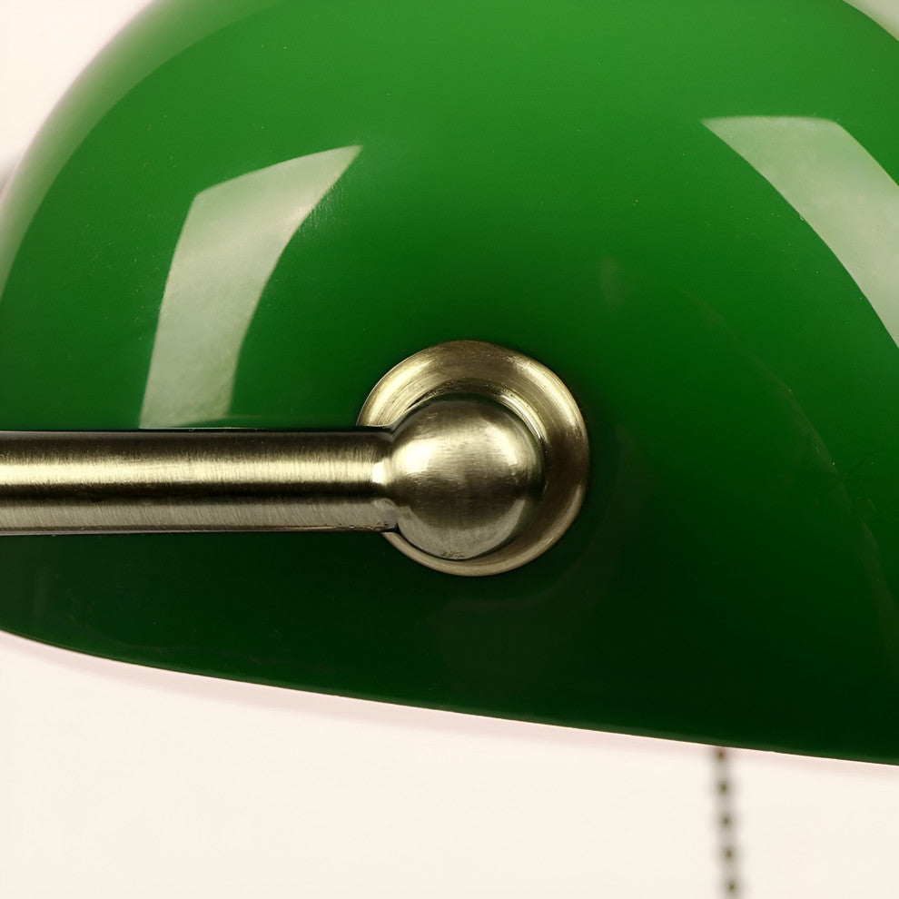 Classical vintage banker reading lamp for bedroom, study room, Green