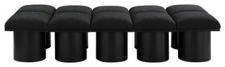 Pavilion Boucle Fabric Upholstered 10-Piece Modular Bench, Black, Black Finish