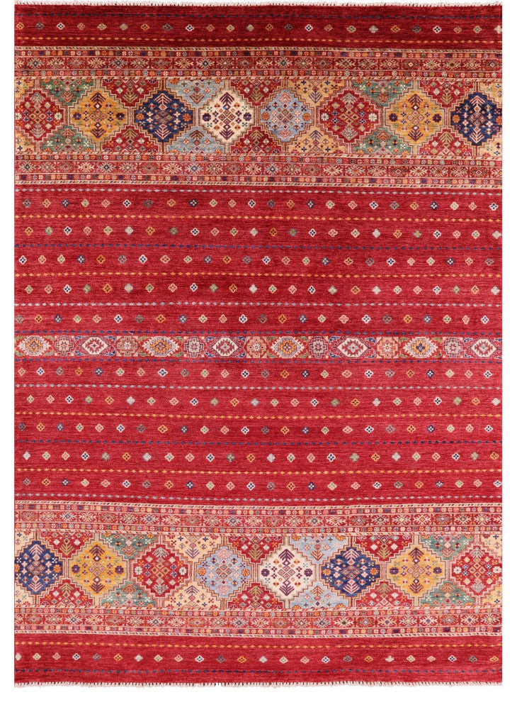 8' 2" X 11' 4" Khorjin Super Kazak Hand-Knotted Rug Q5351