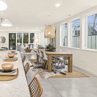 Bedford KD 75" Rect. Dining Table Square Legs, Brushed Smoke