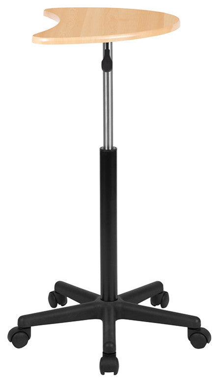 Maple Sit to Stand Mobile Laptop Computer Desk