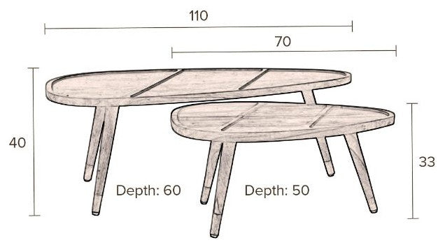 Nesting Coffee Table Set (2)| Dutchbone Sham