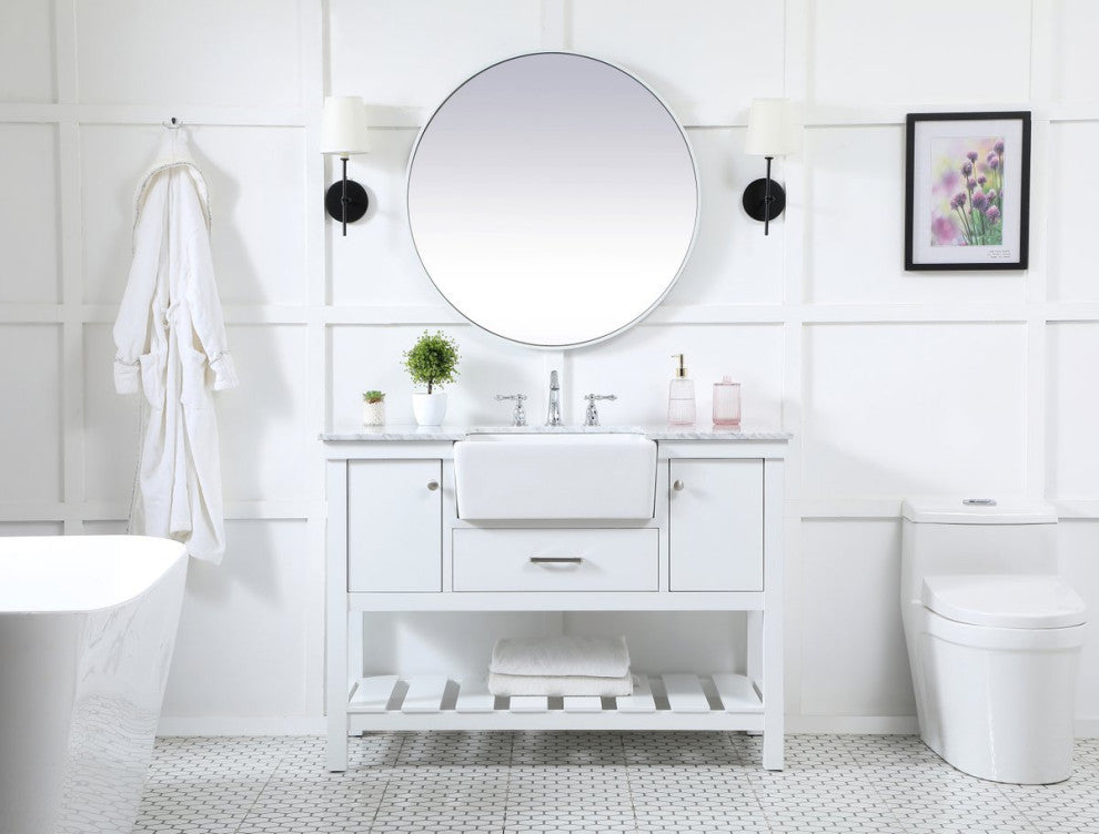 Home Living 22" Farmhouse White-Light Bathroom Vanity
