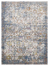Minu Distressed Floral Lattice 5x8 Area Rug