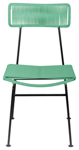Hapi Indoor/Outdoor Handmade Dining Chair, Mint on Black