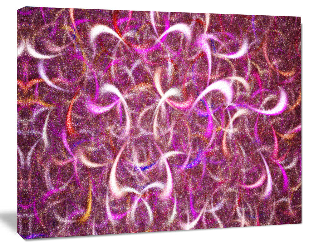 Pink Watercolor Fractal Pattern, Oversized Abstract Canvas Art Print, 60x40