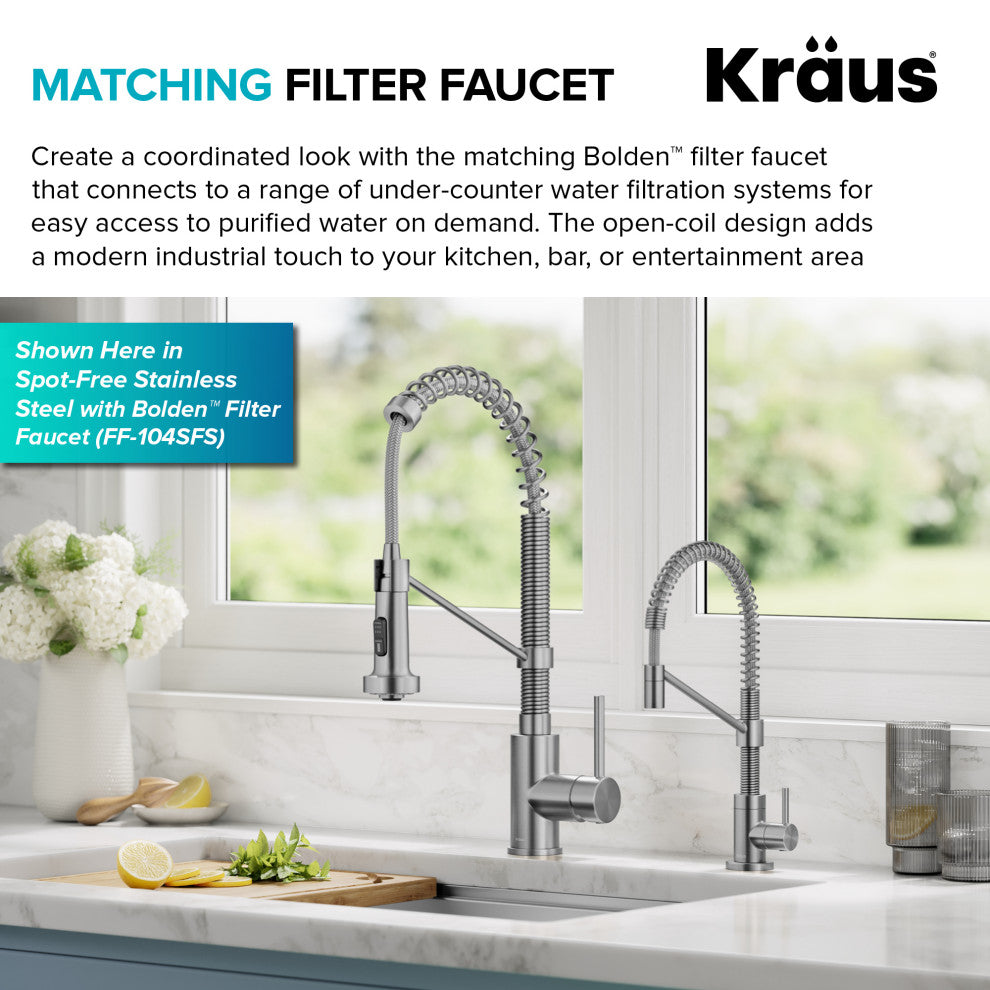 Bolden Commercial Style 2-Function Pull-Down 1-Handle 1-Hole Kitchen Faucet, Chrome