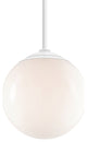 Globe Outdoor Pendant, Gloss White Shade With Gloss White 24" Stem, 16" Shade