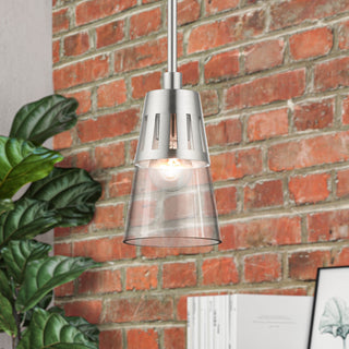 1 Light Brushed Nickel Mini Pendant
