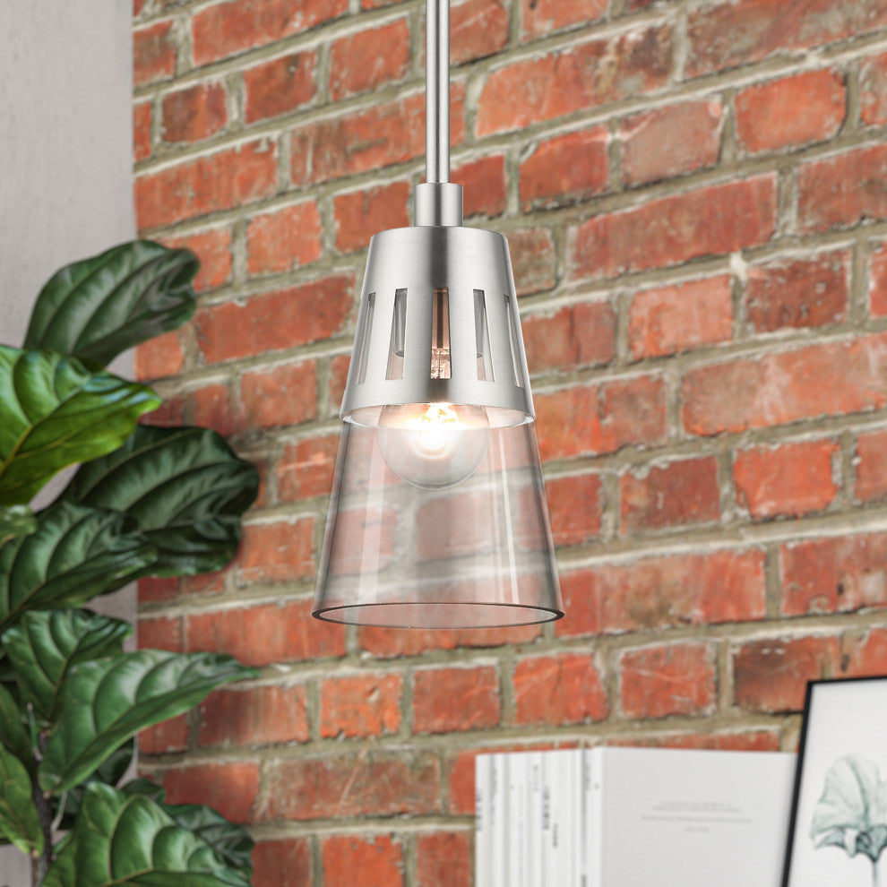 1 Light Brushed Nickel Mini Pendant