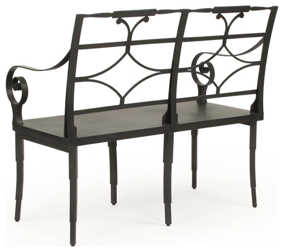 Ranier Metal Bench, Dark Gray