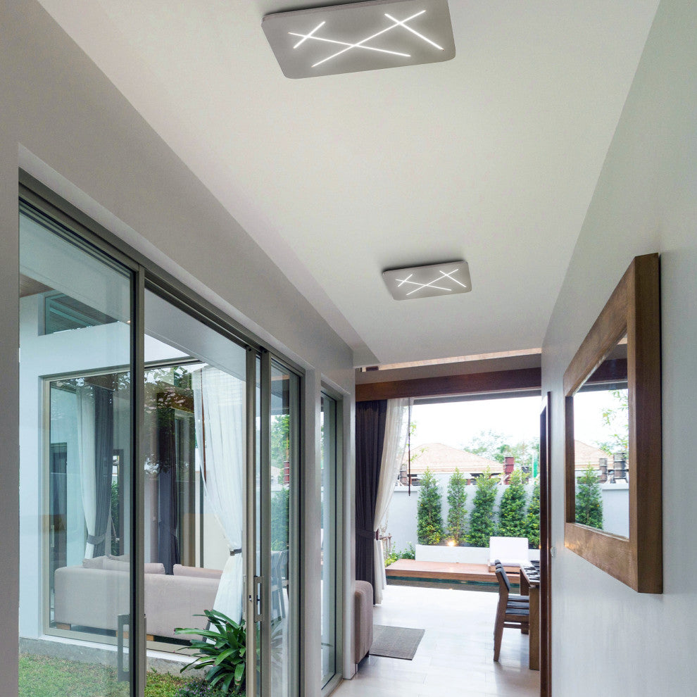 Tureis ETL Certified Integrated LED Ceiling Light, Silver, 18"