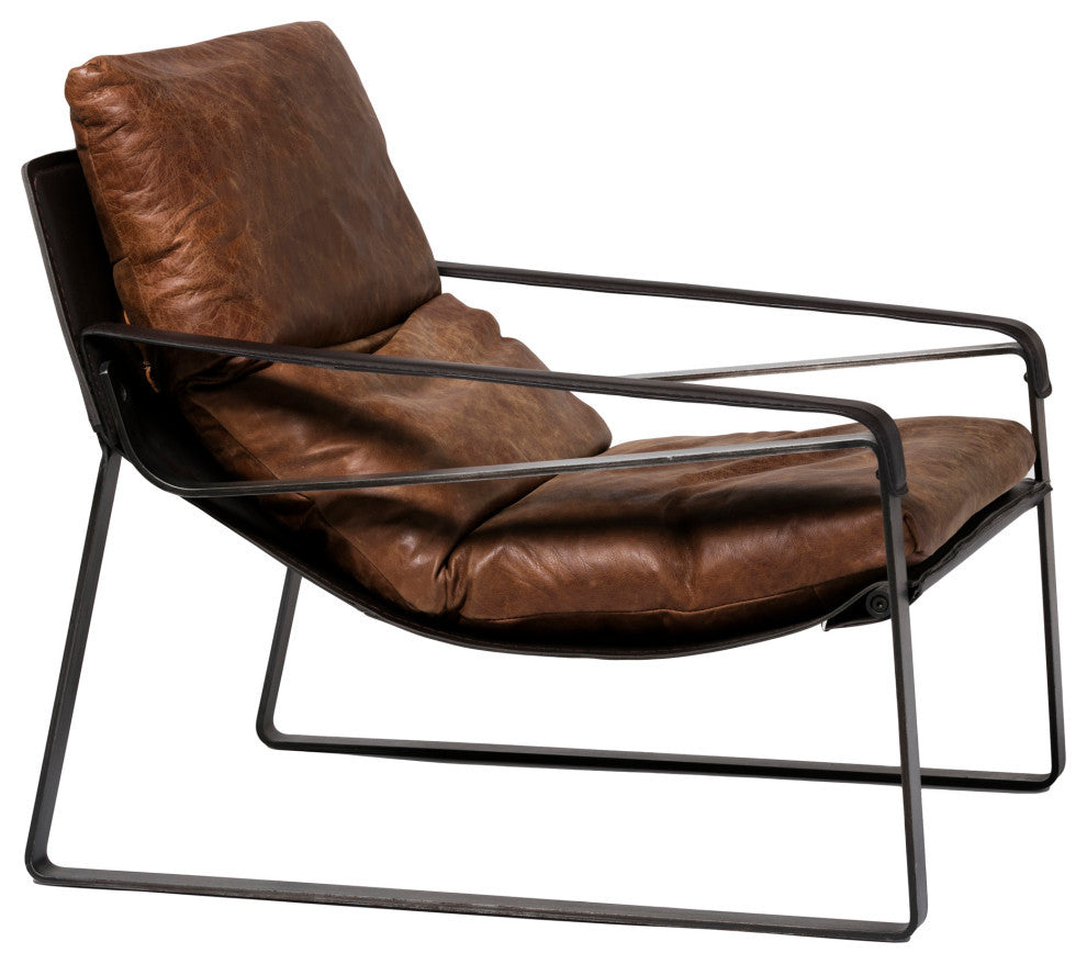 Connor Club Chair Open Road Brown Leather