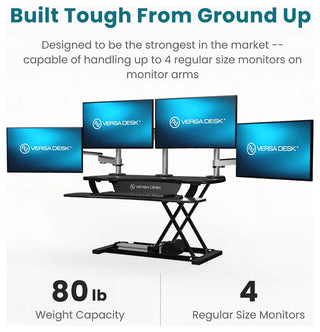 VersaDeskÂ® PowerProÂ® Electric Height Adjustable Standing Desk Converter, Maple, 48''