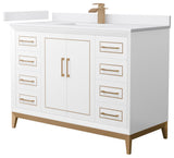 Marlena 48" Single Vanity, Cultured Top, Bronze Trim