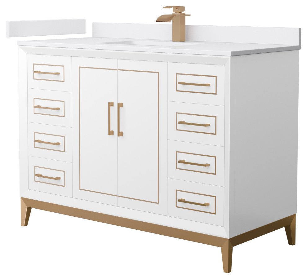 Marlena 48" Single Vanity, Cultured Top, Bronze Trim