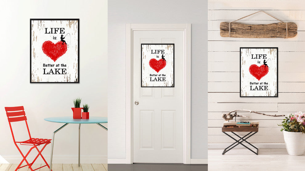 Life Is Better At The Lake Inspirational, Canvas, Picture Frame, 22"X29"