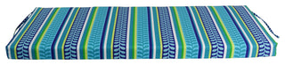 51"X19" Patterned Outdoor Spun Polyester Loveseat Cushion, Pike Azure