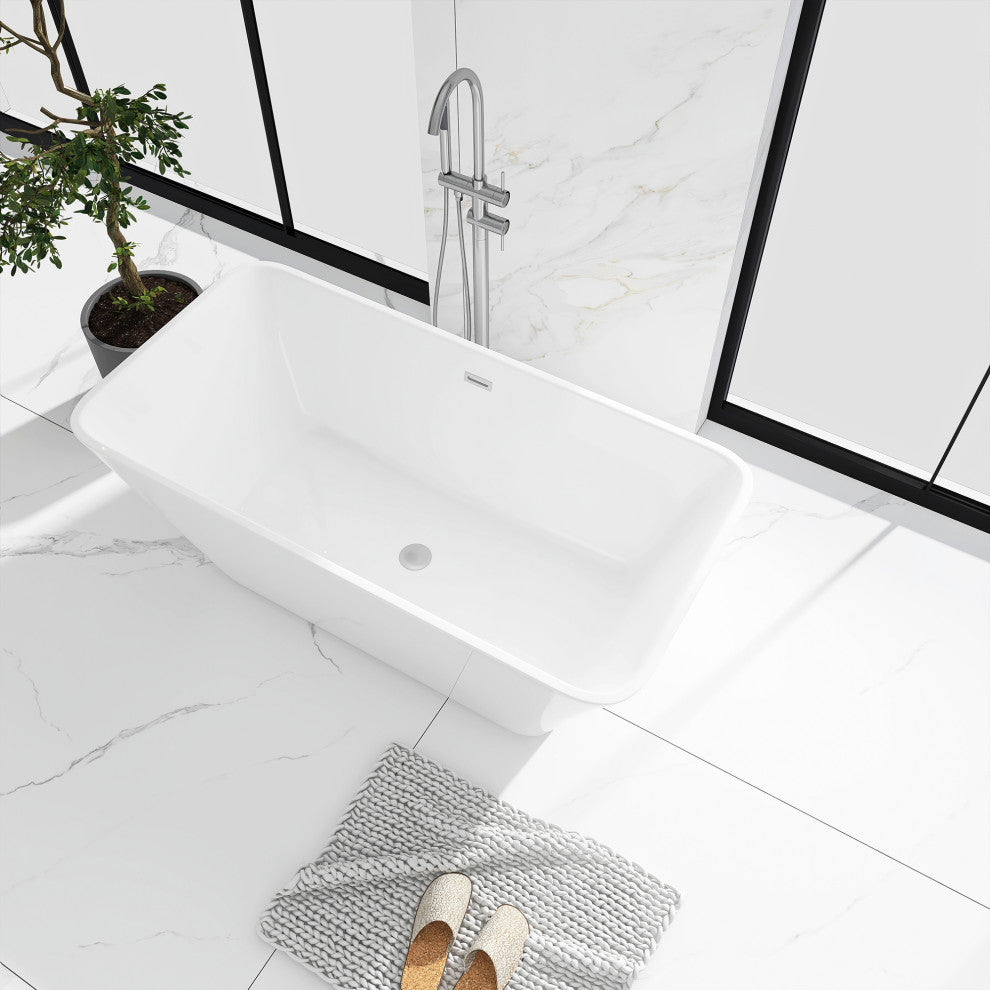 Acrylic Freestanding Soaking Bathtub, 67x30