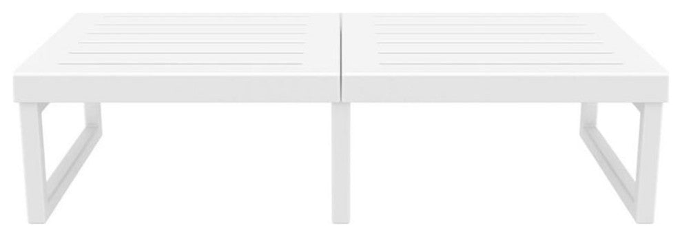 Compamia Mykonos Rectangle Lounge Coffee Table in White Finish