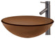 Topia Glass Vessel Sink and Faucet Set, Oil Rubbed Bronze