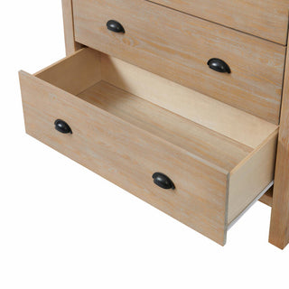 Modern Rustic Dresser, 5 Storage Drawers With Hooded Rubbed Bronze Pull Handles