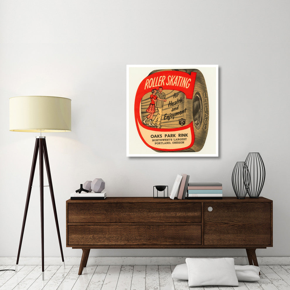 "Roller Skating for Health and Enjoyment" Paper Print by Retrorollers, 38"x38"
