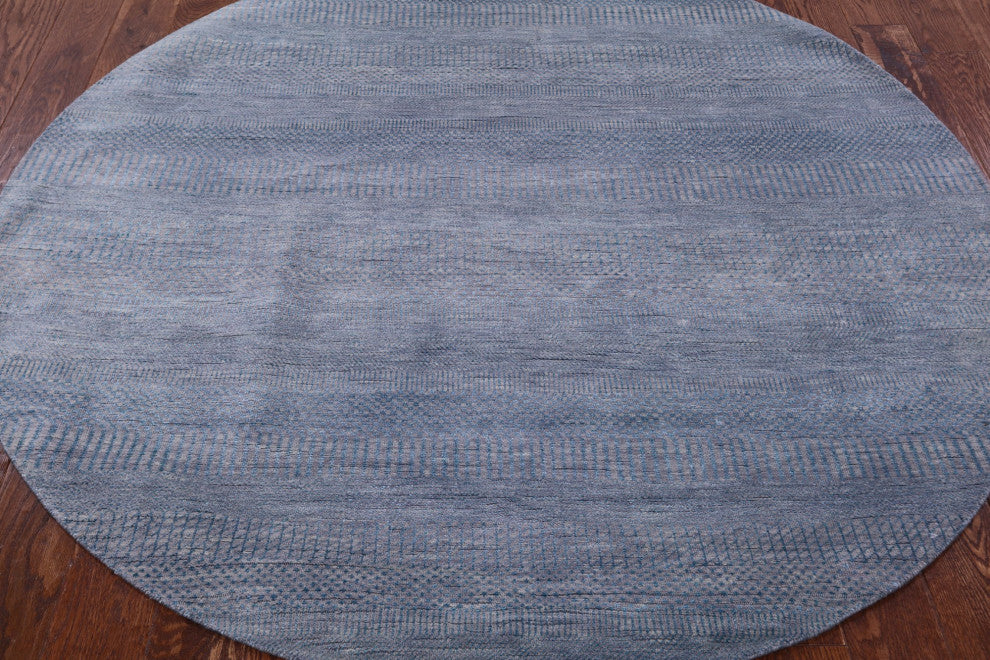 6' Round Savannah Grass Hand Knotted Wool and Silk Rug Q11468