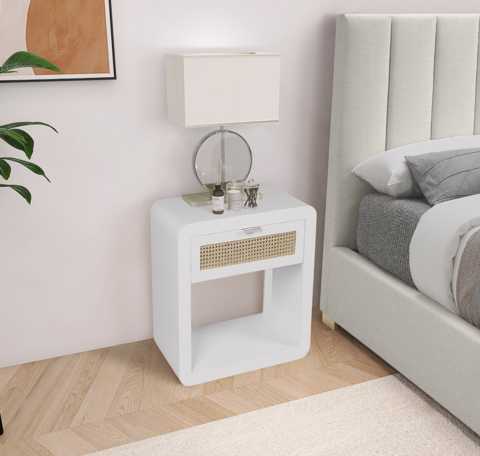 Langham Night Stand, White, Large