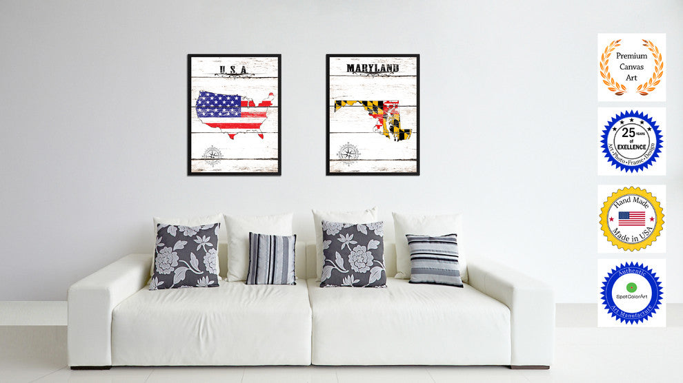 Maryland State Flag Canvas, 28"x37"
