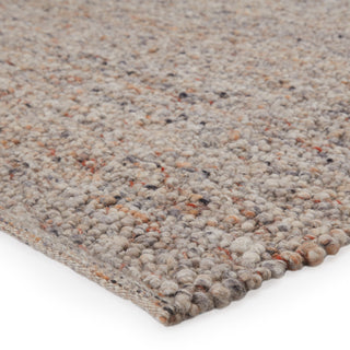 Hadren Handmade Solid Gray and Brown Area Rug, Light Gray and Tan, 9'x12'