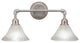 Vintage 2 Light Bath Bar, 7" Frosted Crystal Glass