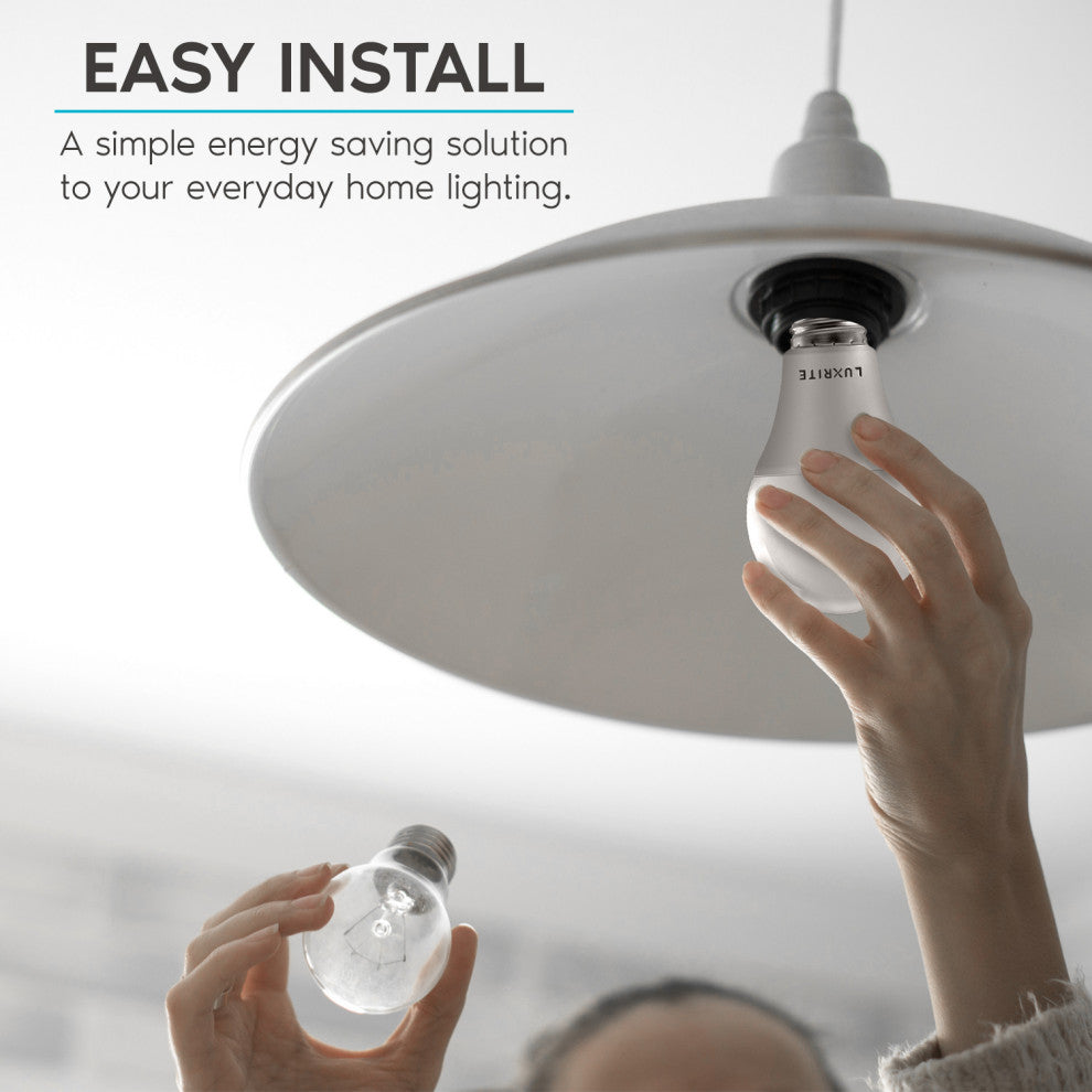 Luxrite A19 LED Bulb Bright White 1600lm Enclosed Rated 15W E26 12 Pack