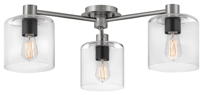 Hinkley Axel 3-Light Large Semi-Flush Mount 4514BN, Brushed Nickel